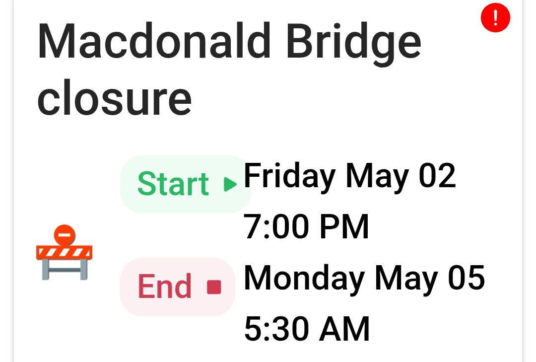 The Macdonald Bridge will be fully closed this weekend
