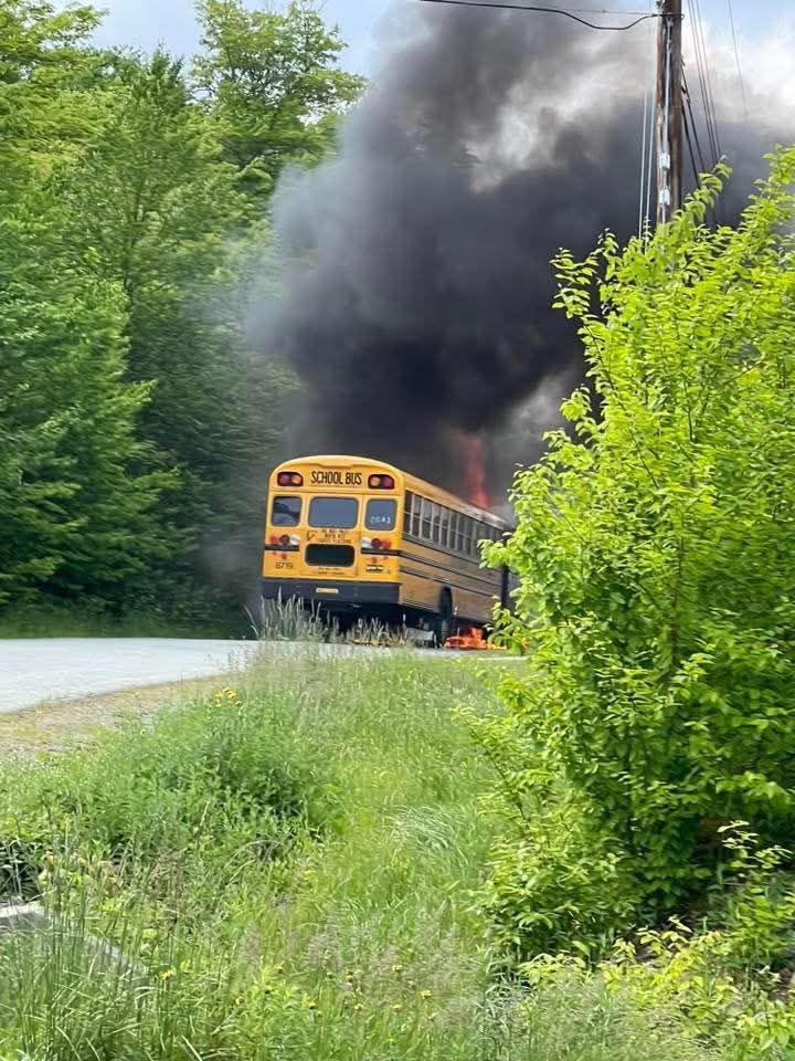 Yesterday, #hfxfirefighters responded to a school bus fire in Hammonds Plains