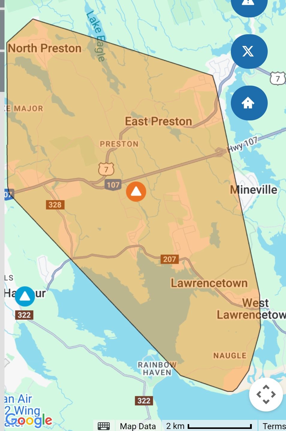 Power outage in and around the Lawrencetown area