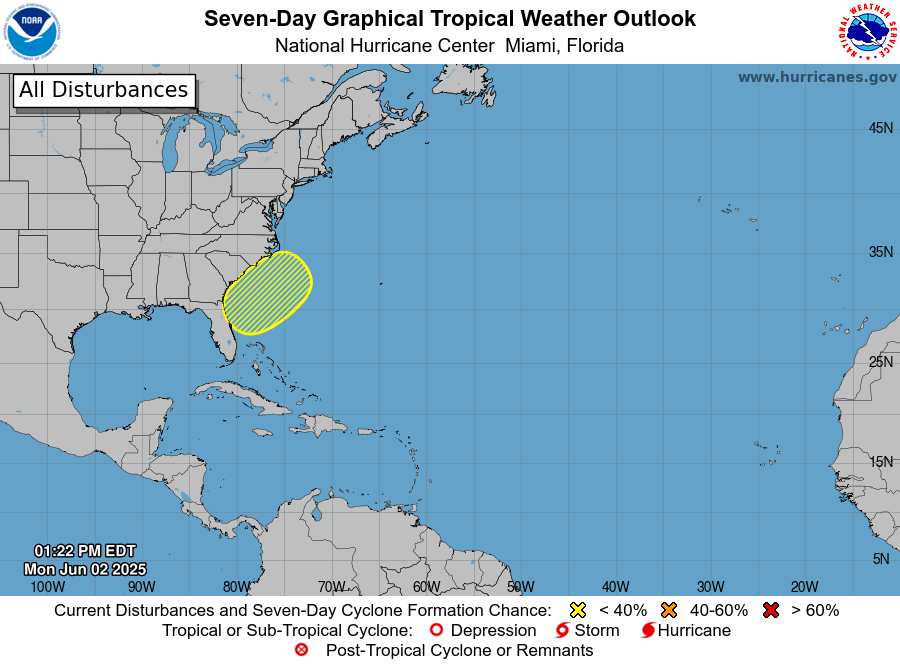 Disturbance detected by Hurricane Centre
