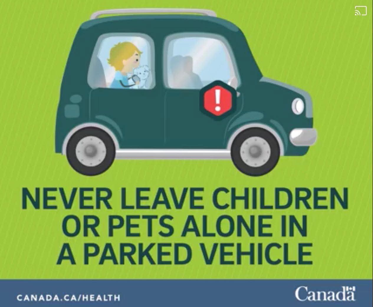 During extreme heat, NEVER leave children, pets, or anyone inside a parked vehicle — even for a minute