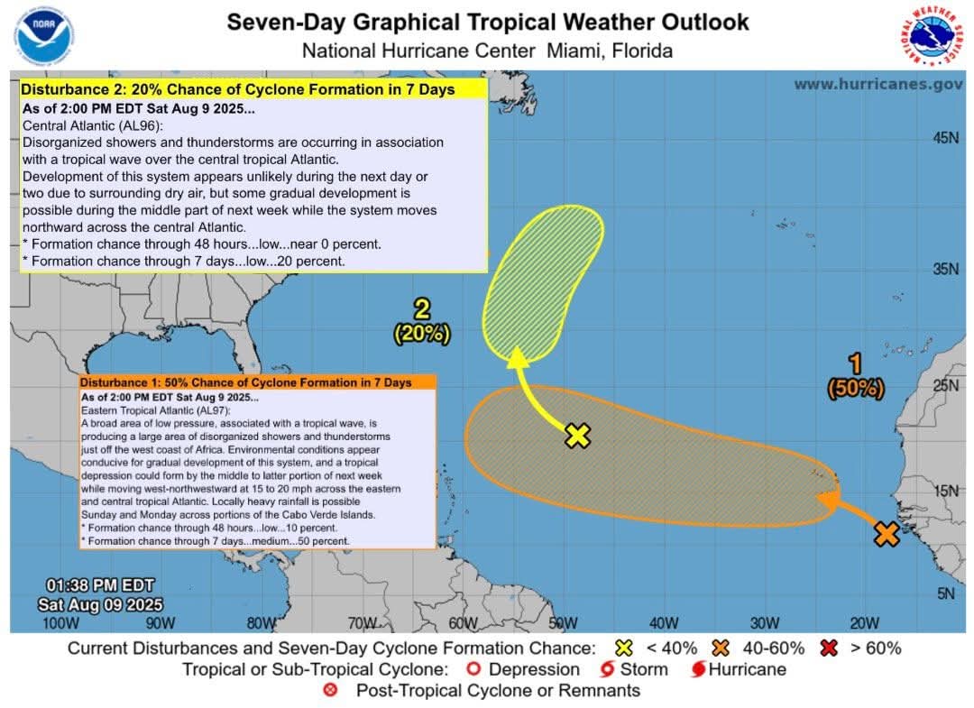 Potential for Atlantic Tropical Cyclone formation in the next 7-days