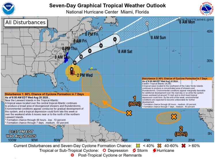 Potential for Atlantic Tropical Cyclone formation in the next 7-days
