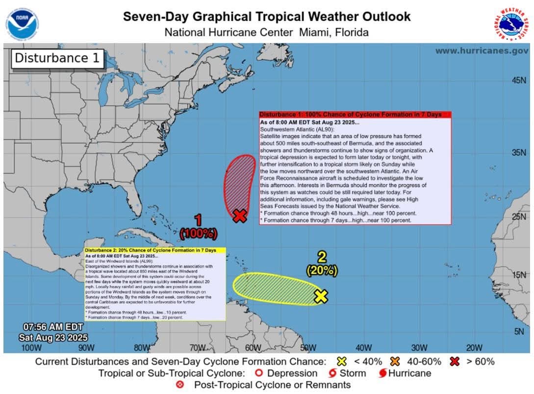 Potential for Atlantic Tropical Cyclone formation in the next 7-days