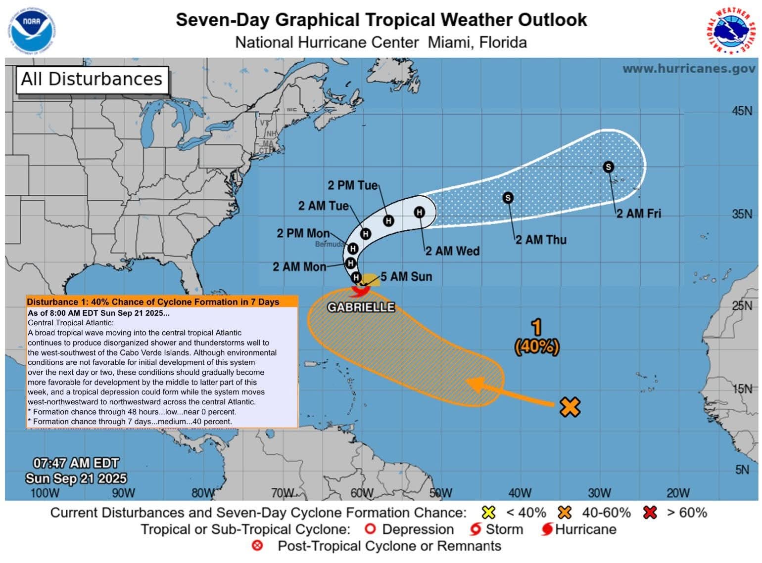 Potential for Atlantic Tropical Cyclone formation in the next 7-days