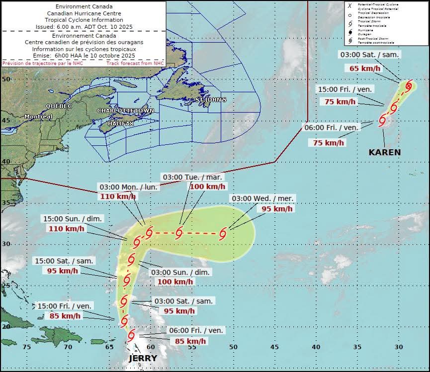 Tropical Storm Karen becomes the 11th named storm of the 2025 Atlantic Hurricane Season