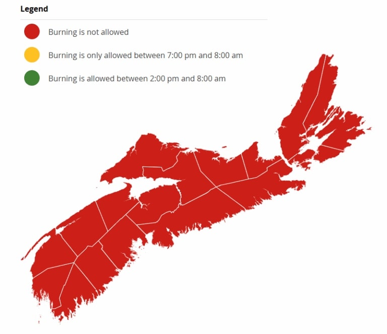 Burning restrictions are updated at 2:00 pm daily - Current Burn Map