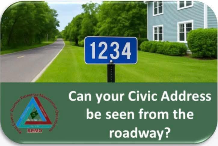 Post your civic number so emergency responders can find your home and workplace quickly