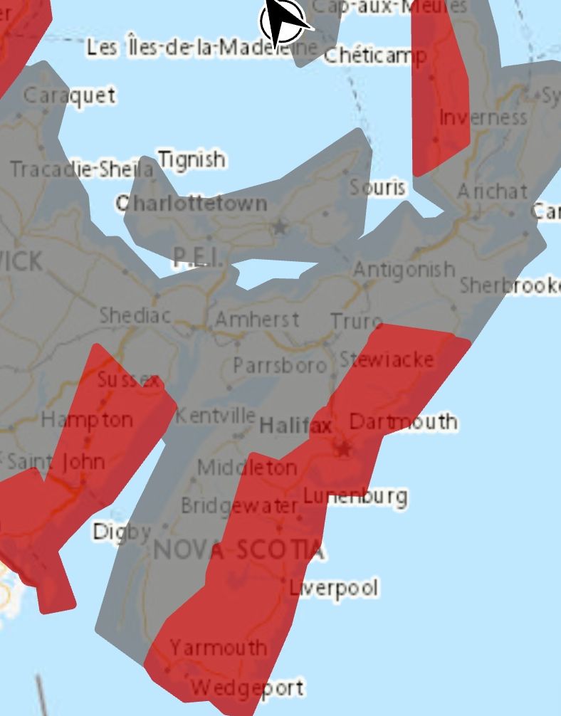 Rainfall warning in effect via Environment Canada 