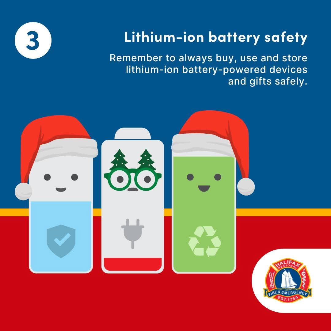 On the third day of holiday fire prevention, your fire department reminds you to buy, use, and store lithium-ion battery-powered devices and gifts safely