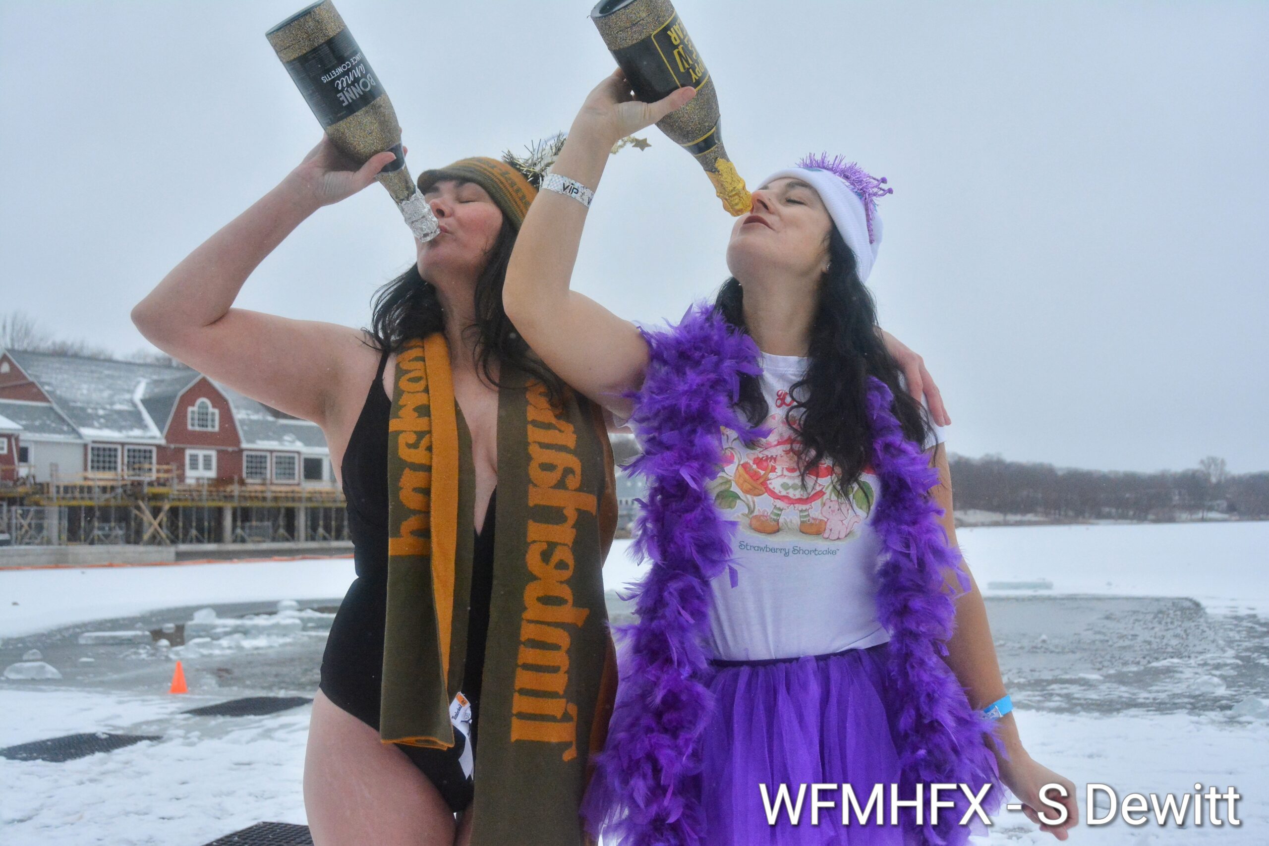 In photos - 3...2... 1..  HAPPY NEW SPLASH DAY! The Darkside Dippers took on the chilly water as they hit Lake Banook on this new year day as the dippers return for a new season! 