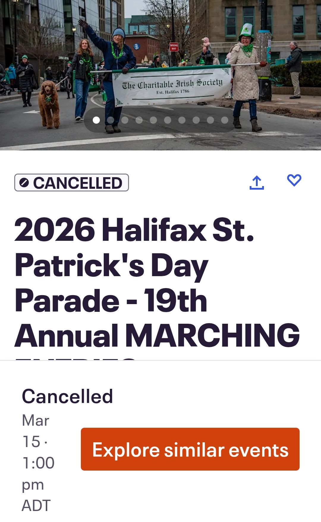 St Patrick's Day Parade Cancelled
