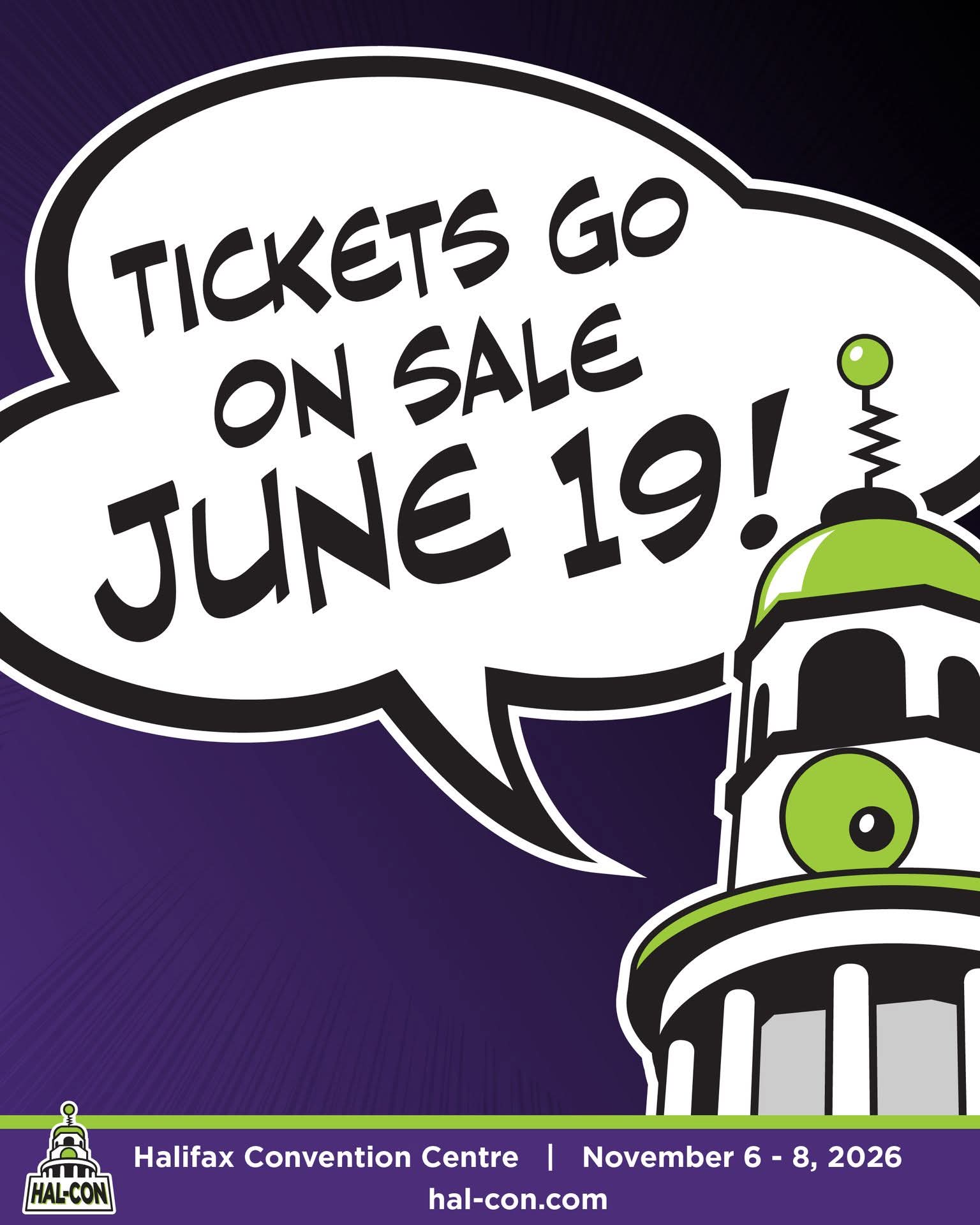 Attention attention! Hal-Con tickets go on sale June 19th at 7pm
