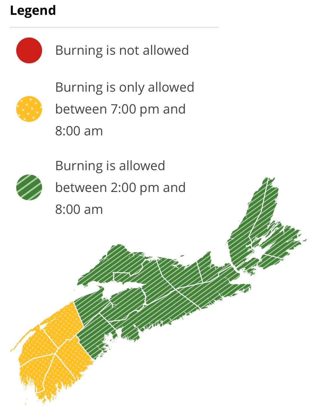 Burning restrictions are updated at 2:00 pm daily - Current Burn Map