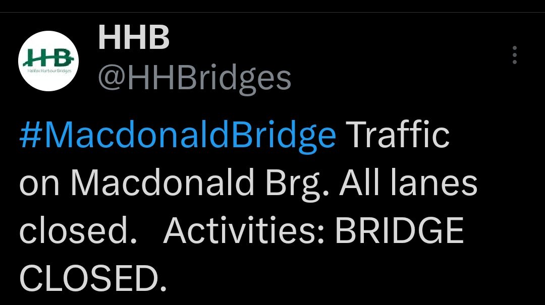 Macdonald Bridge closed