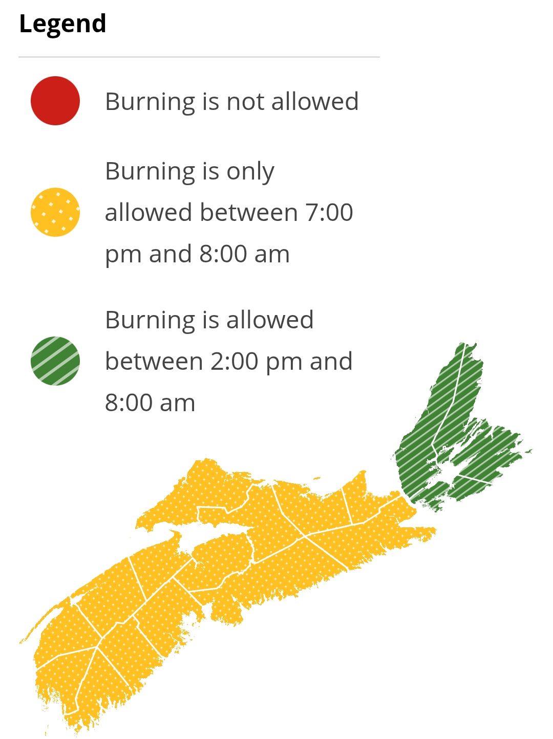 Burning restrictions are updated at 2:00 pm daily - Current Burn Map