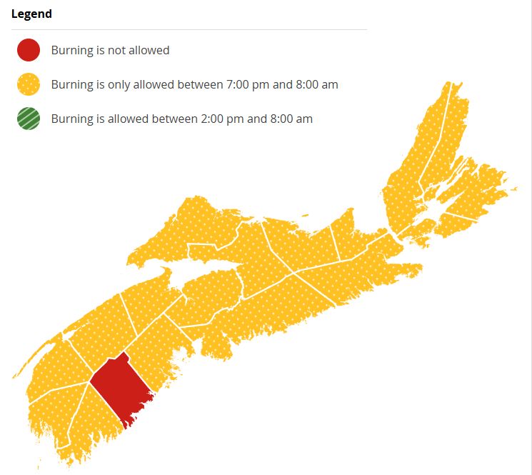 Burning restrictions are updated at 2:00 pm daily - Current Burn Map