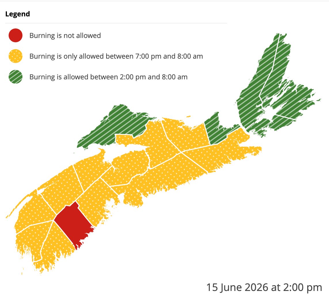 Burning restrictions are updated at 2:00 pm daily - Current Burn Map