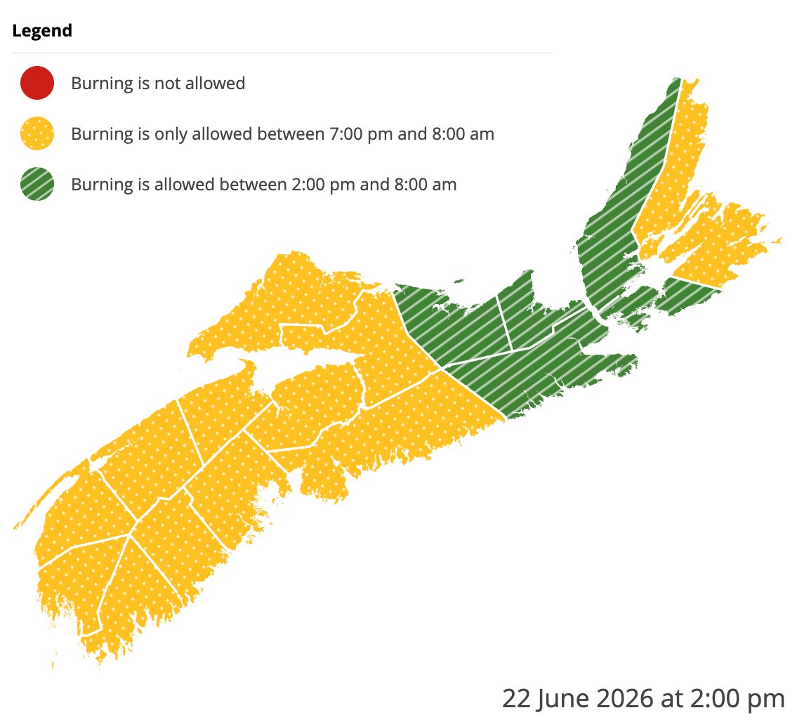 Burning restrictions are updated at 2:00 pm daily - Current Burn Map