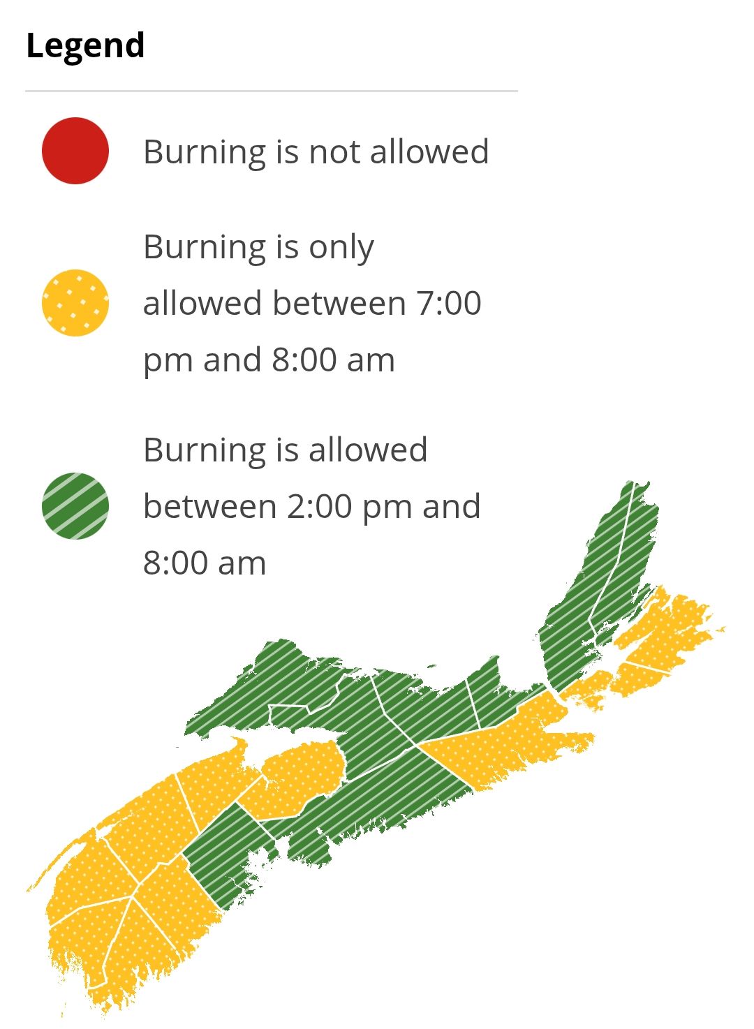Burning restrictions are updated at 2:00 pm daily - Current Burn Map
