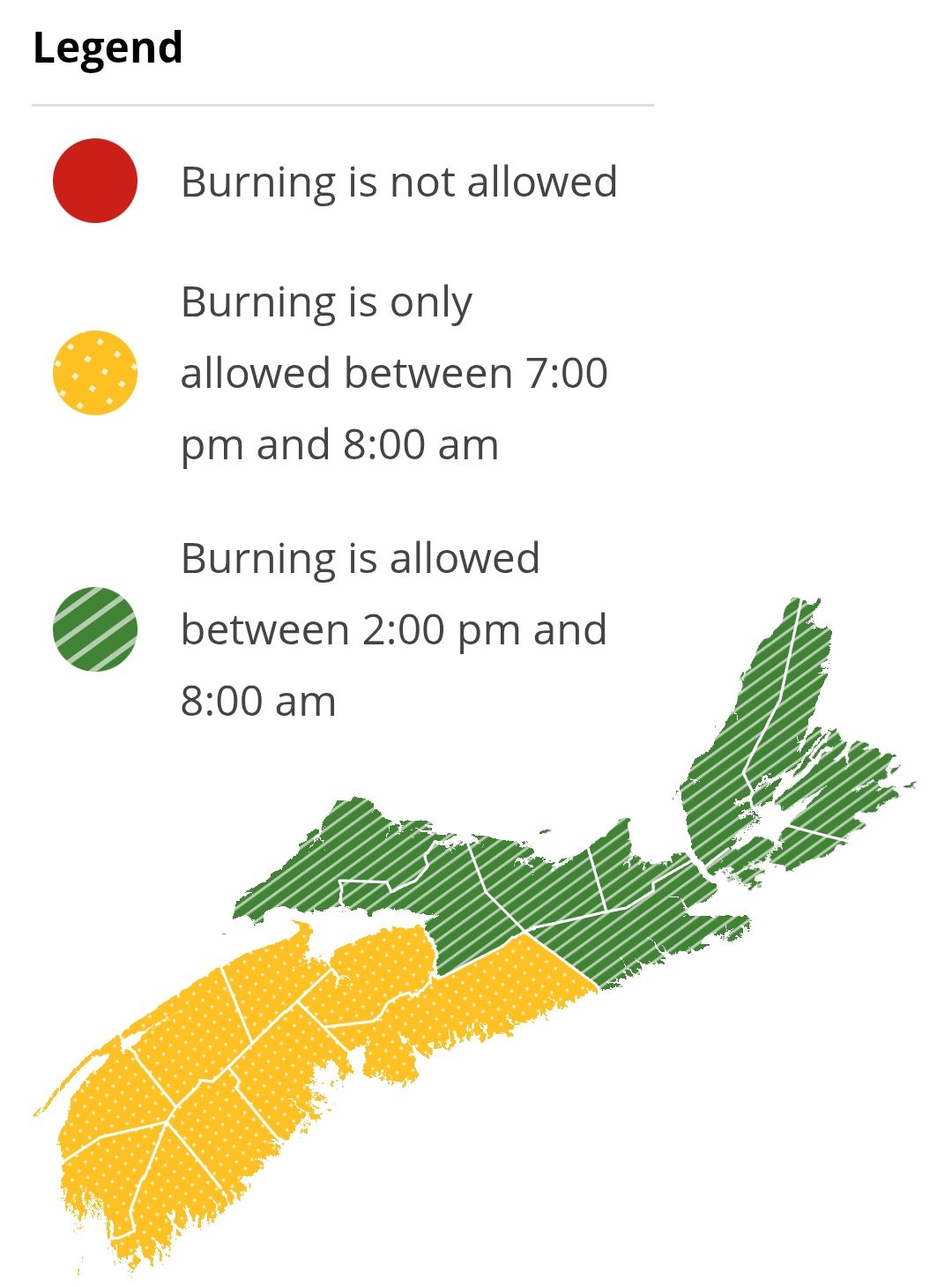 Burning restrictions are updated at 2:00 pm daily - Current Burn Map
