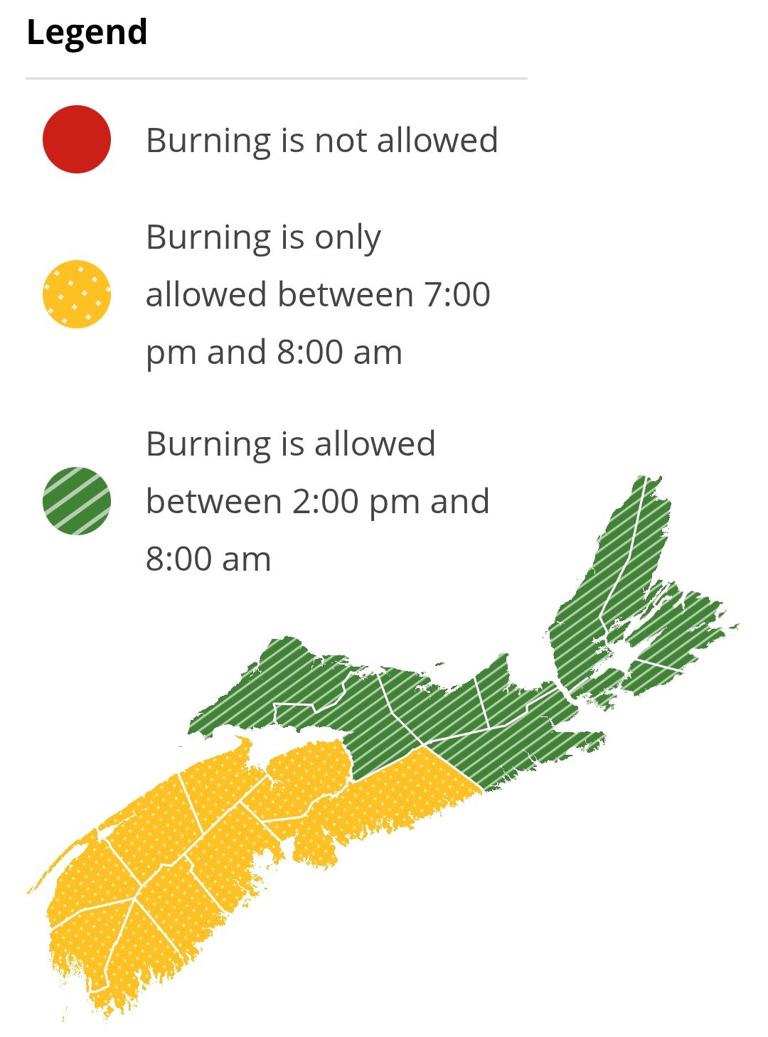 Burning restrictions are updated at 2:00 pm daily - Current Burn Map