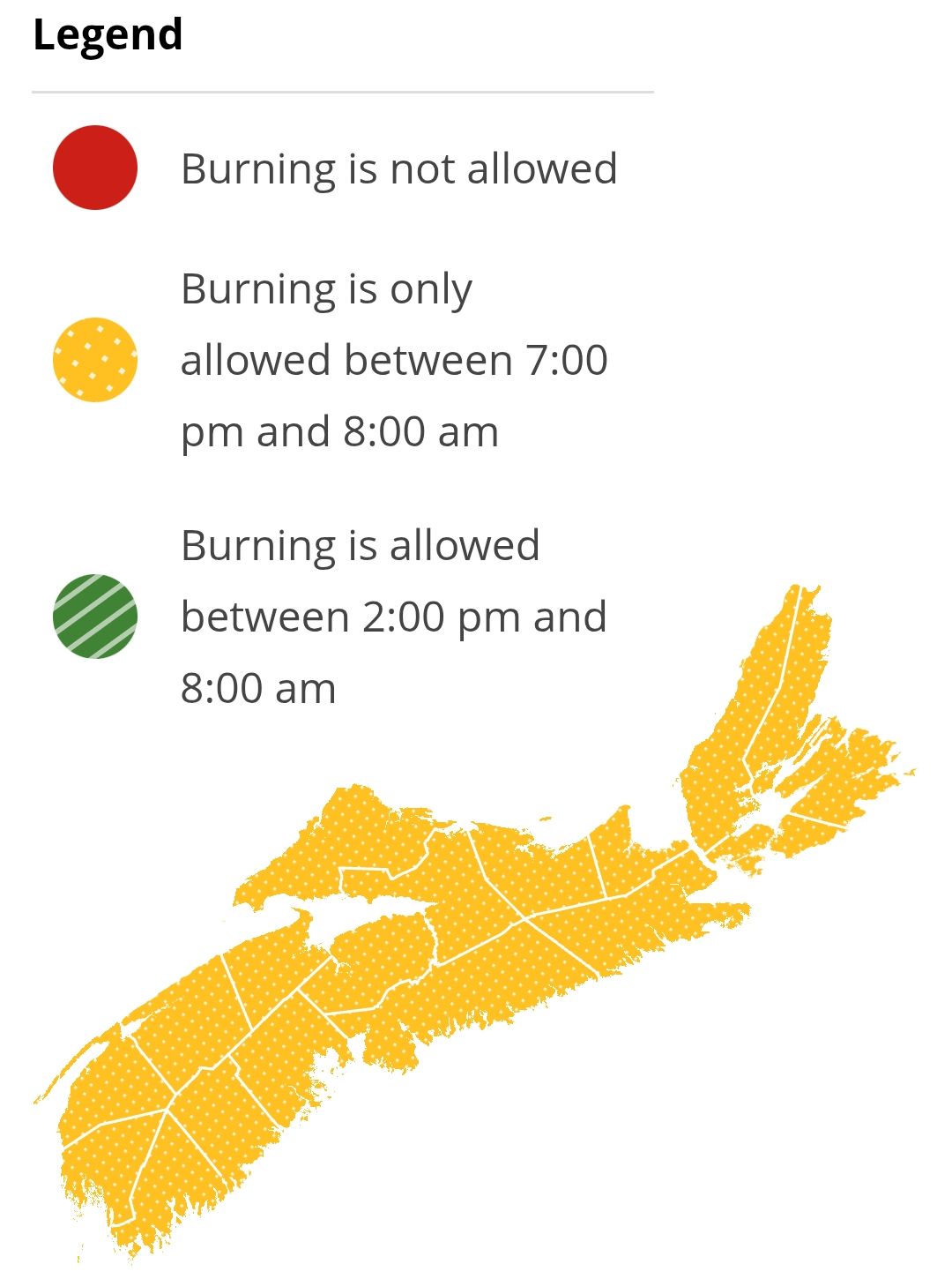 Burning restrictions are updated at 2:00 pm daily - Current Burn Map