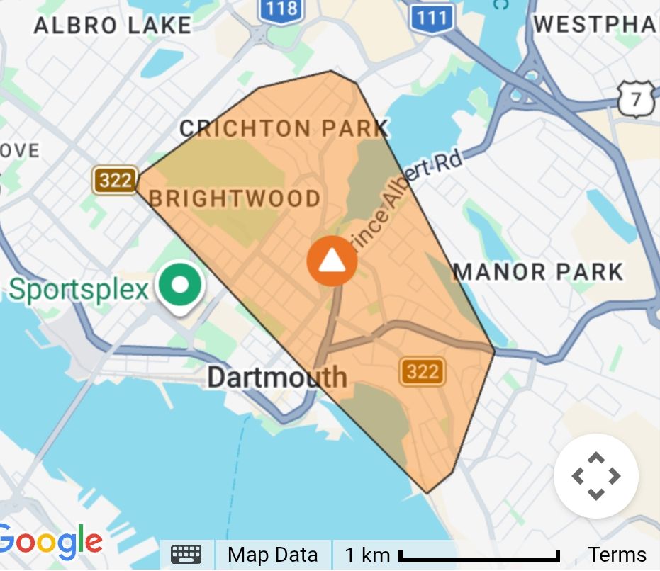 Power outage in Dartmouth