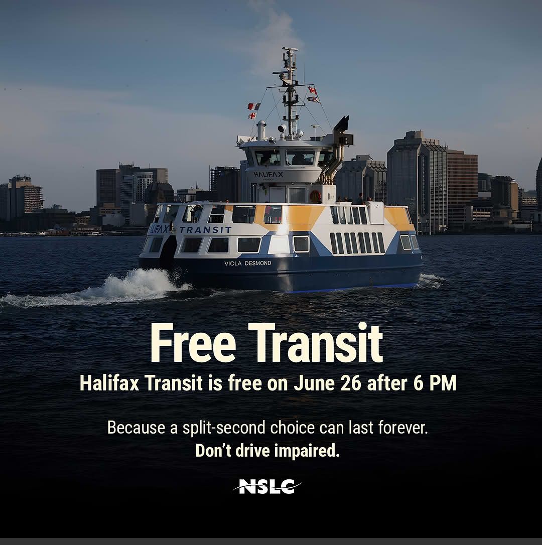 Kick off summer safely! Halifax Transit is free after 6 p.m. on June 26th