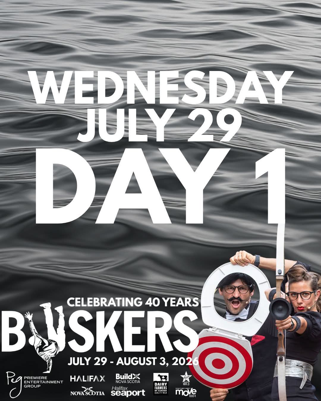 It's the first day (Wednesday, July 29) of the 2026 Busker Festival!