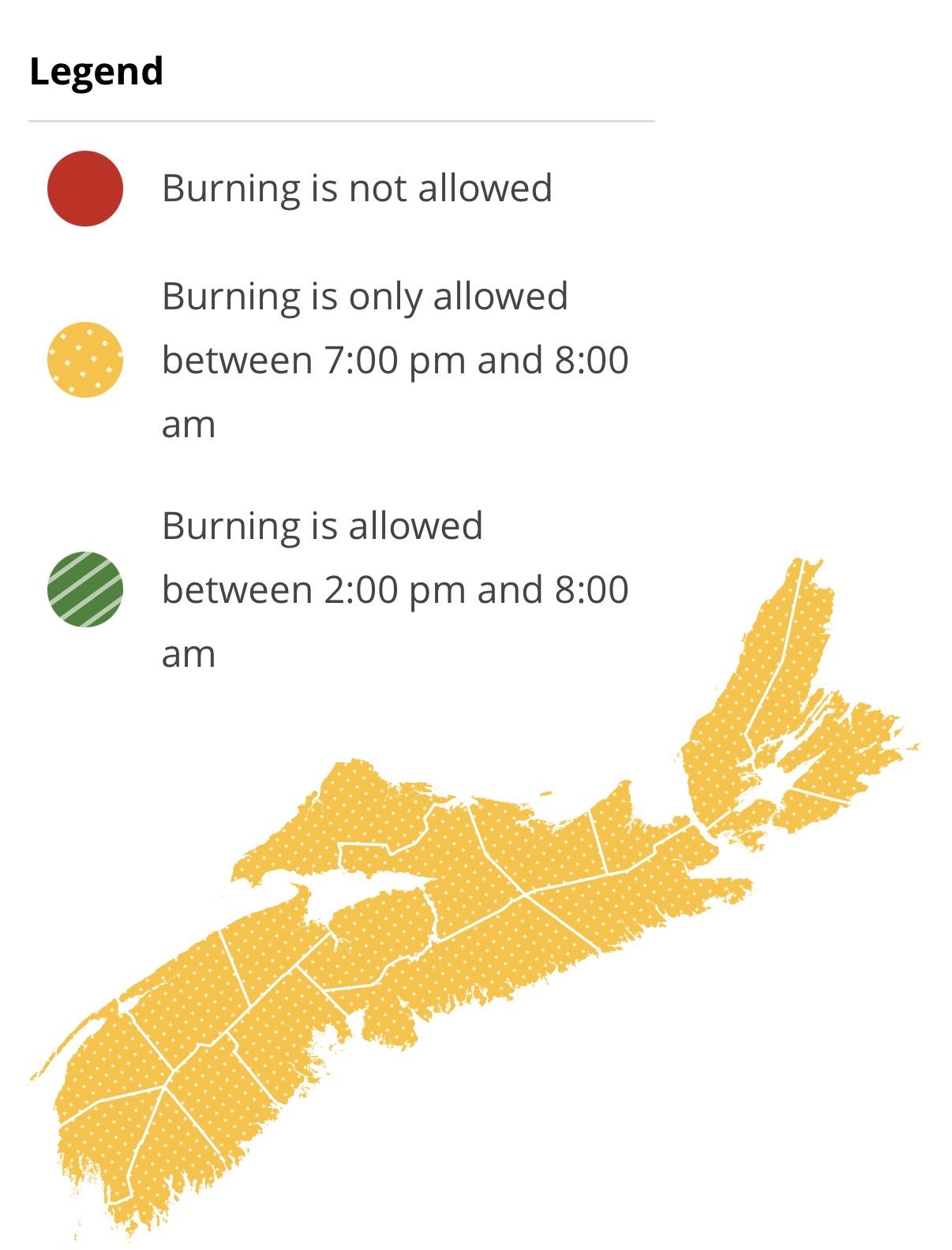 Burning restrictions are updated at 2:00 pm daily - Current Burn Map