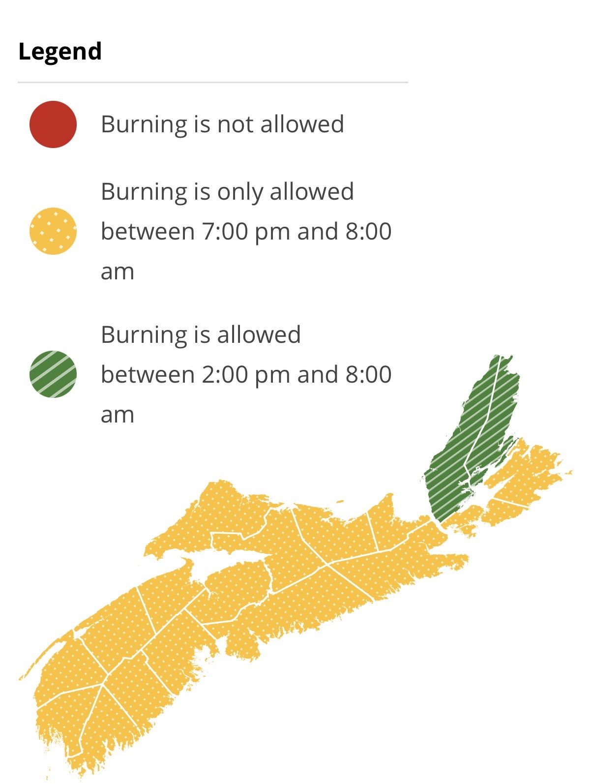 Burning restrictions are updated at 2:00 pm daily - Current Burn Map