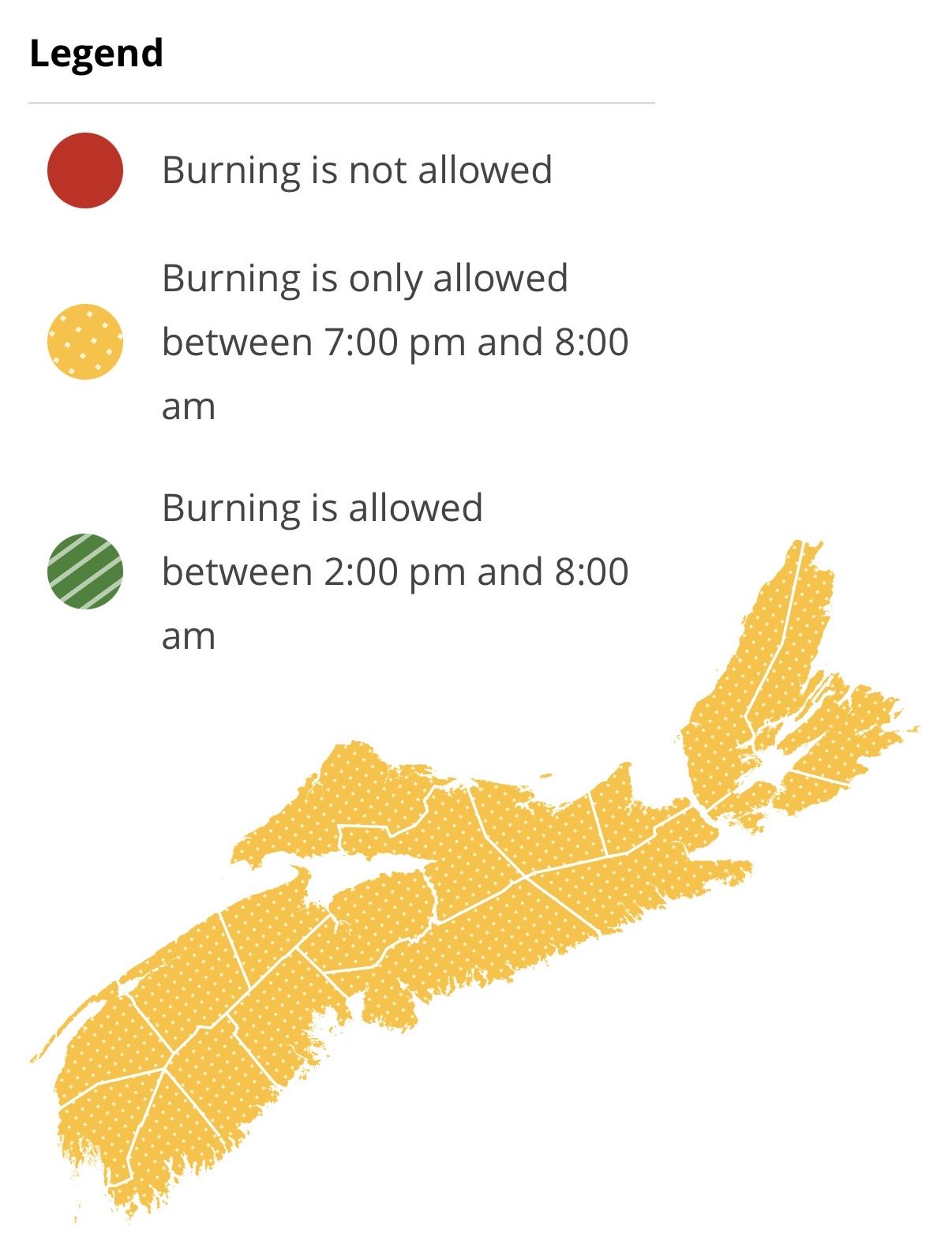 Burning restrictions are updated at 2:00 pm daily - Current Burn Map