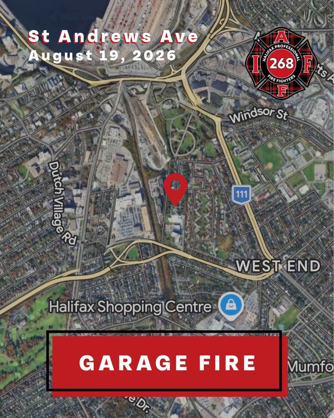 Firefighters responded to reports of a garage on fire on St. Andrews Avenue in Halifax