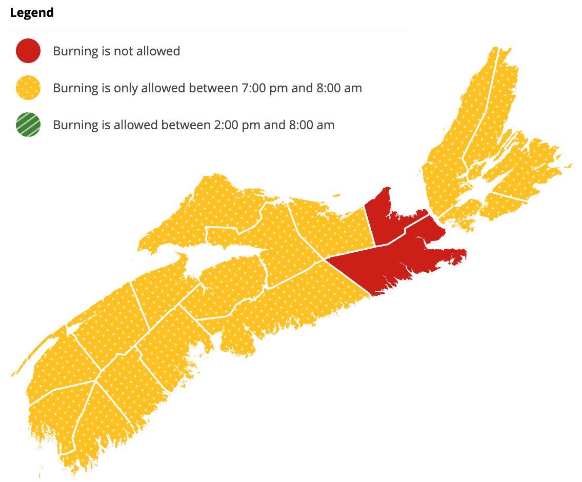 Burning restrictions are updated at 2:00 pm daily - Current Burn Map