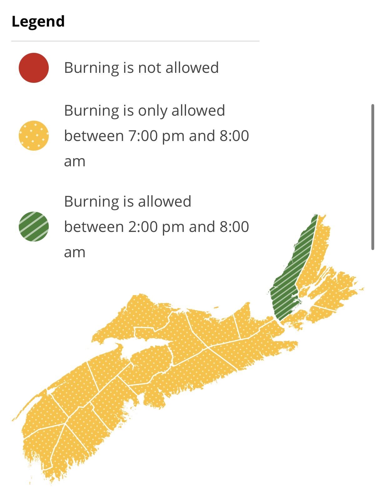 Burning restrictions are updated at 2:00 pm daily - Current Burn Map