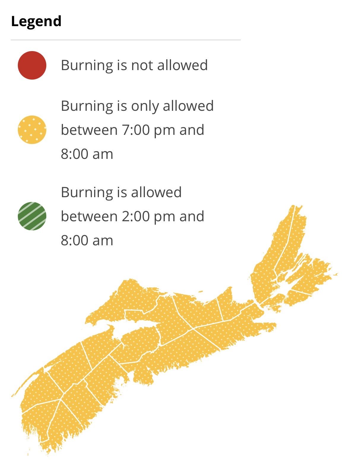 Burning restrictions are updated at 2:00 pm daily - Current Burn Map