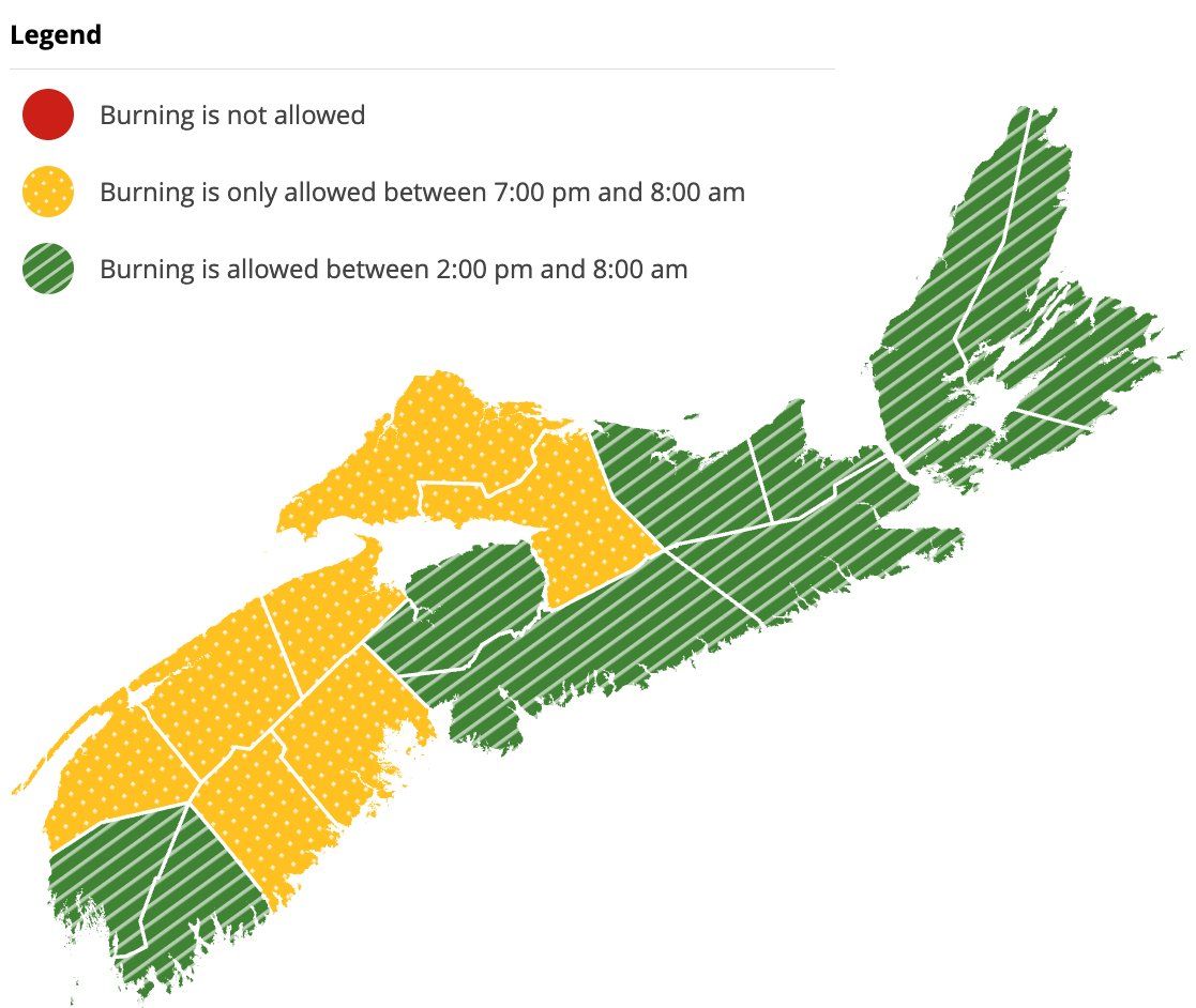 Burning restrictions are updated at 2:00 pm daily - Current Burn Map