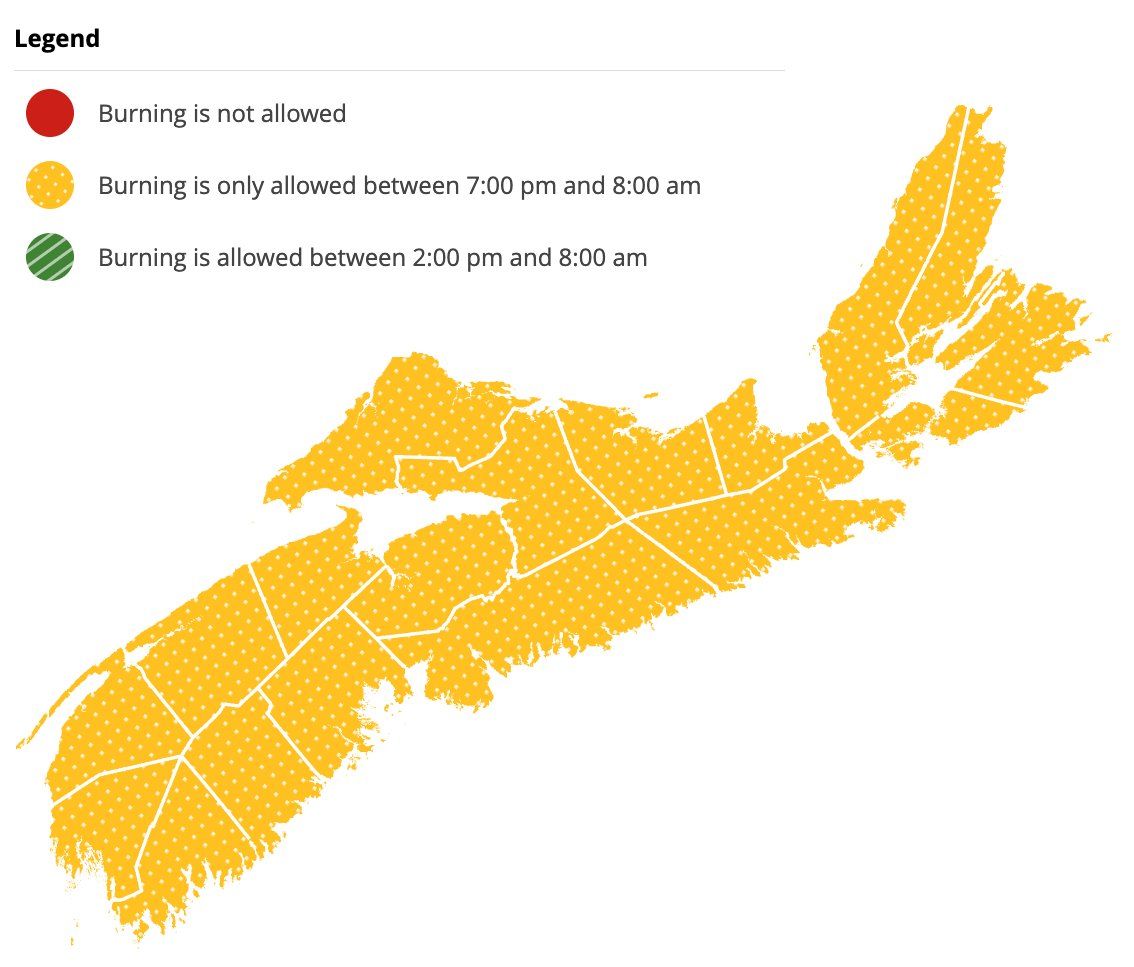 Burning restrictions are updated at 2:00 pm daily - Current Burn Map
