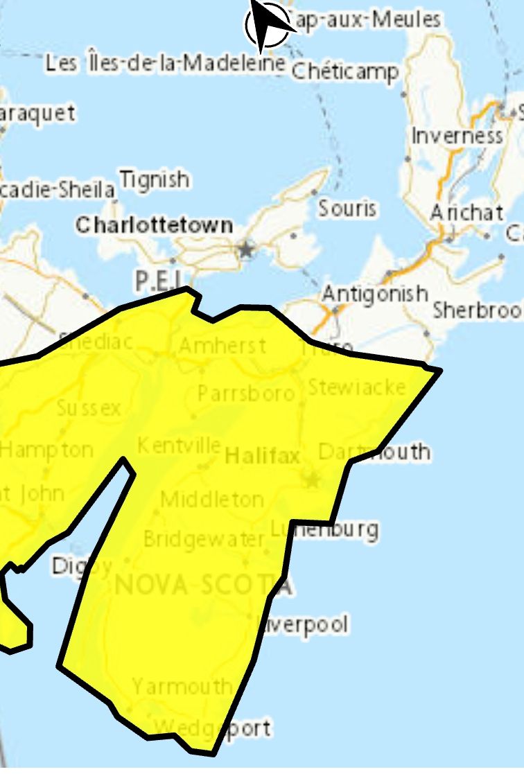 Frost warning (yellow ) in effect